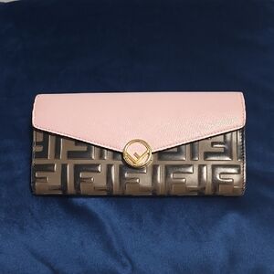 Fendi Embossed Continental Wallet Leather (Box Included)